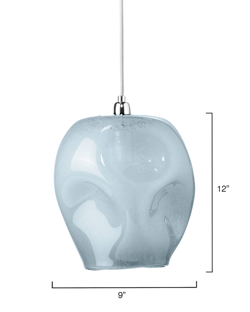 dimpled glass pendant cornflower blue