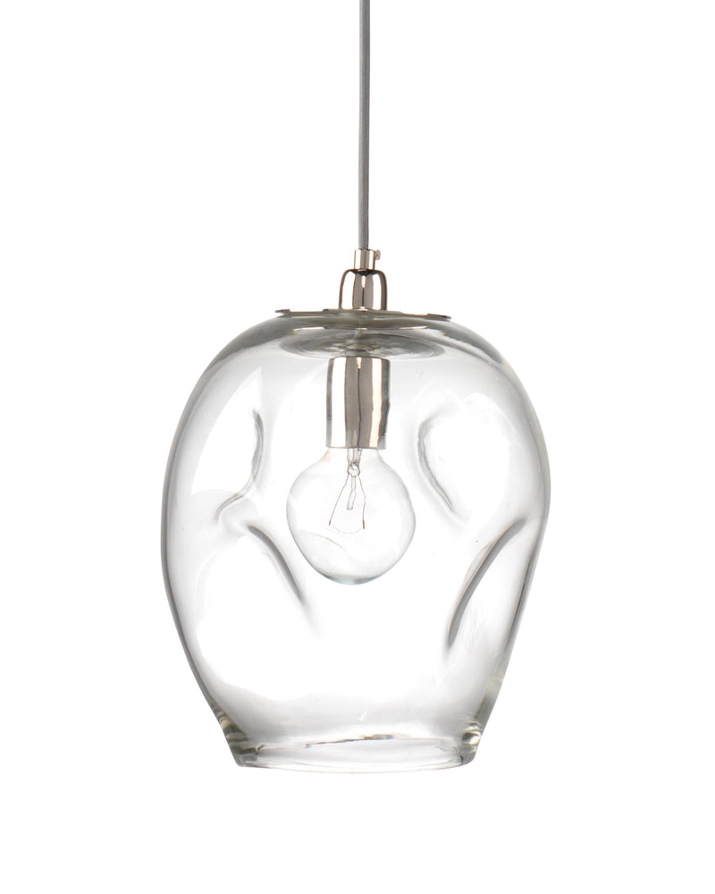 dimpled glass pendant clear