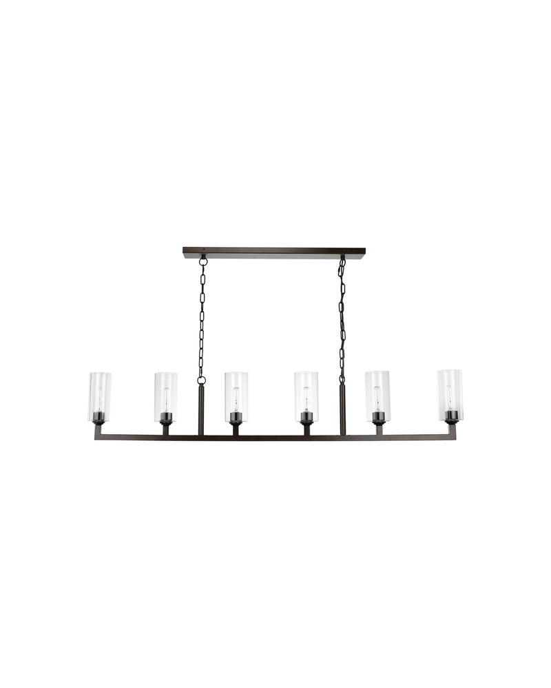 linear 6 light chandelier oil rubbed bronze