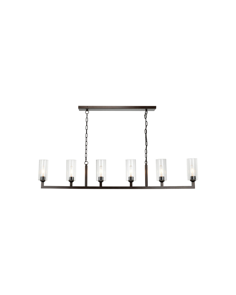 linear 6 light chandelier oil rubbed bronze