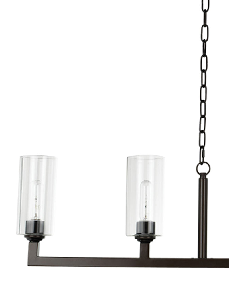 linear 6 light chandelier oil rubbed bronze