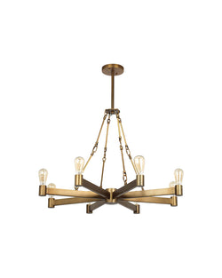 manchester 8 light chandelier brass