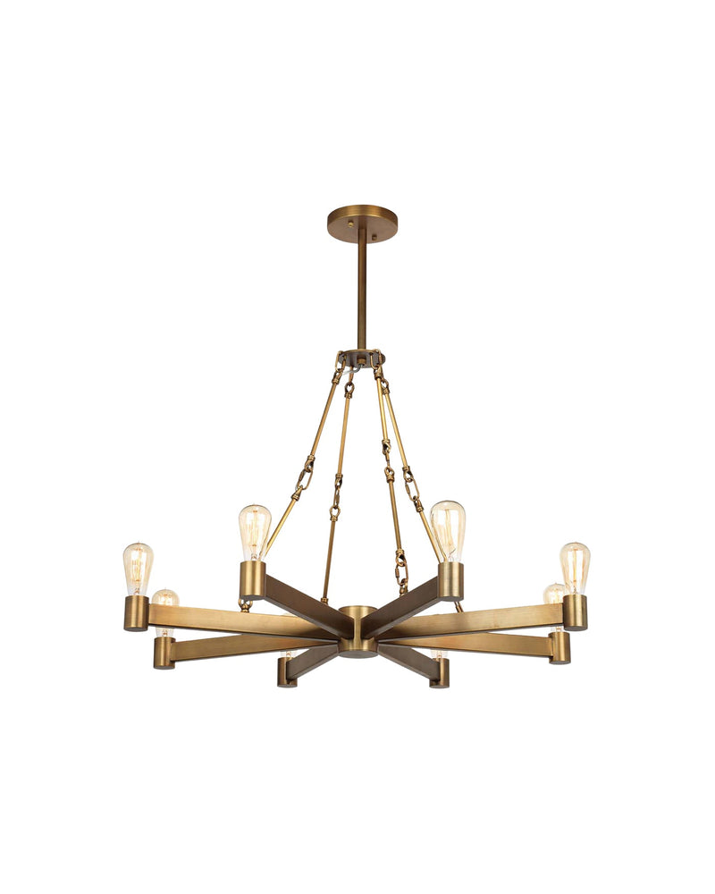 manchester 8 light chandelier brass