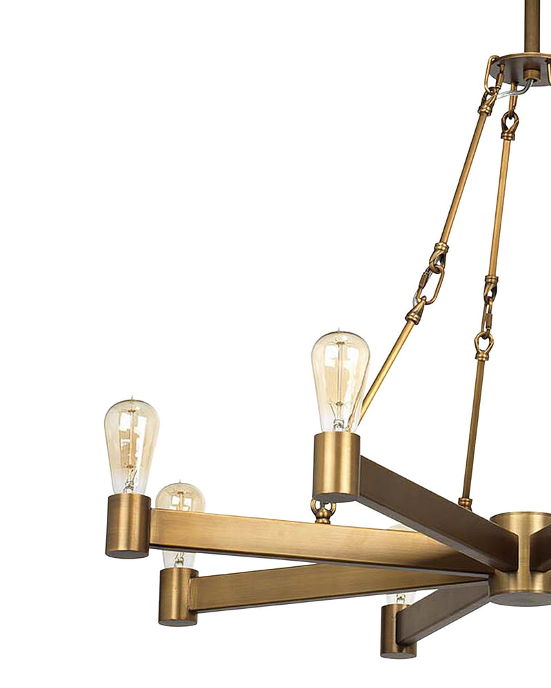 manchester 8 light chandelier brass