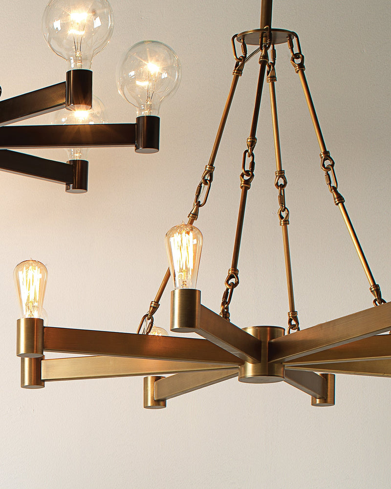 manchester 8 light chandelier brass