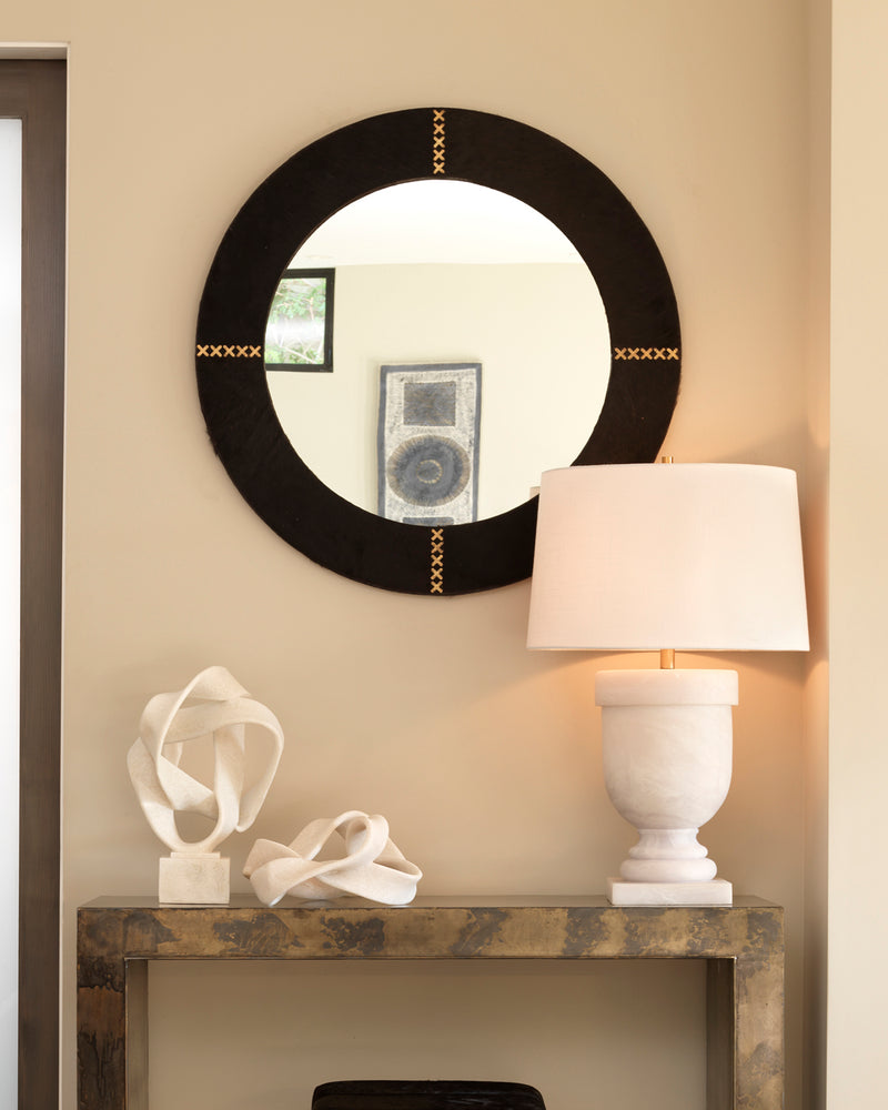 round cross stitch mirror espresso