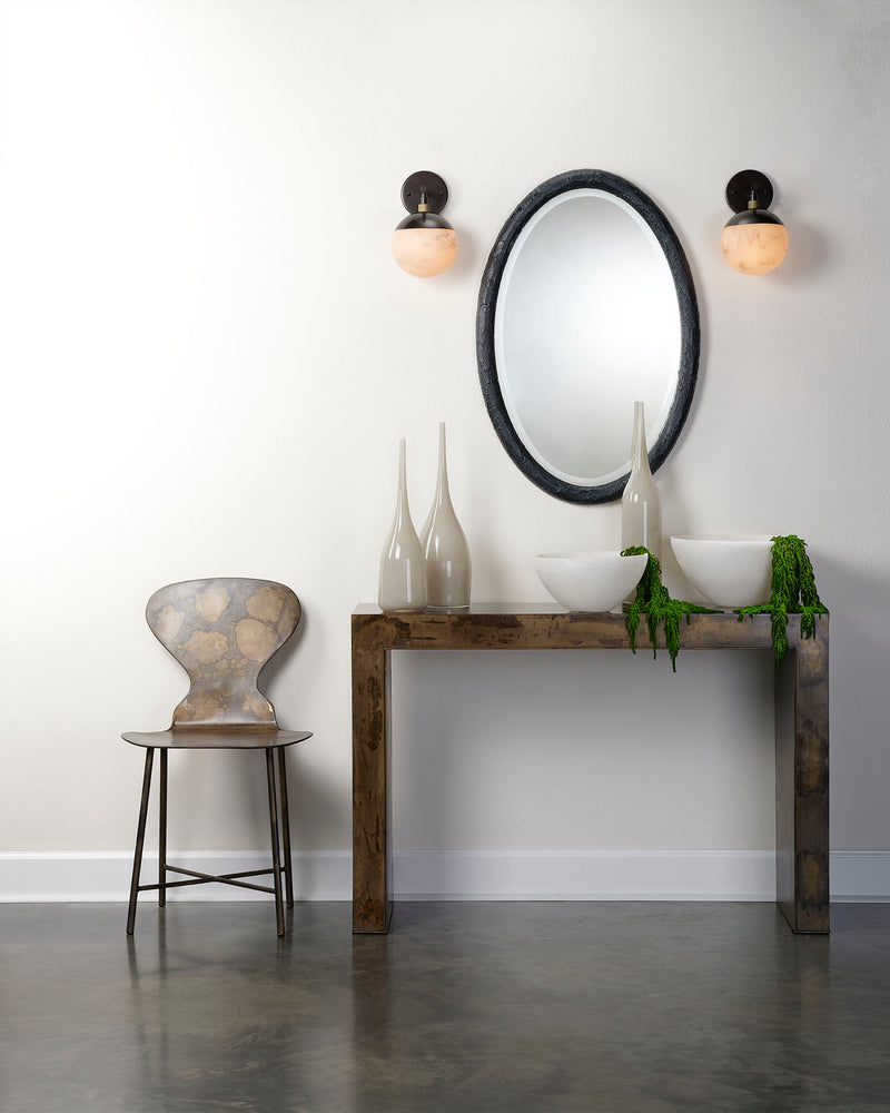 ovation oval mirror - charcoal