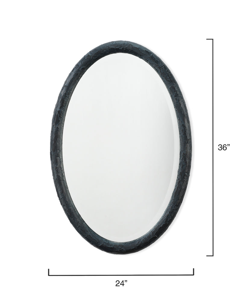 ovation oval mirror - charcoal