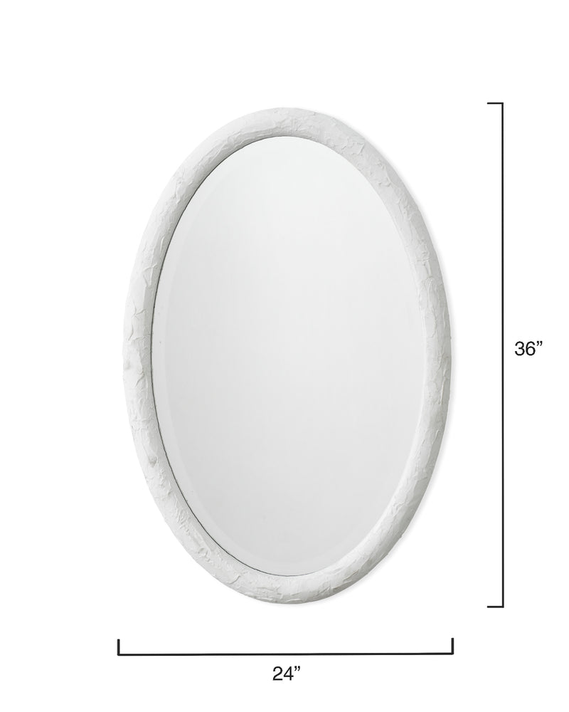 ovation oval mirror - white