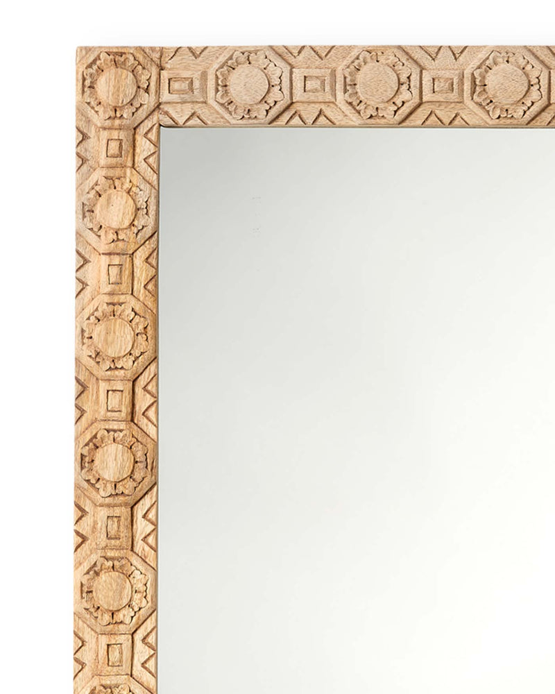 relief carved rectangle mirror