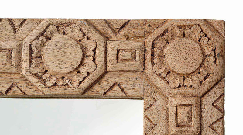 relief carved rectangle mirror