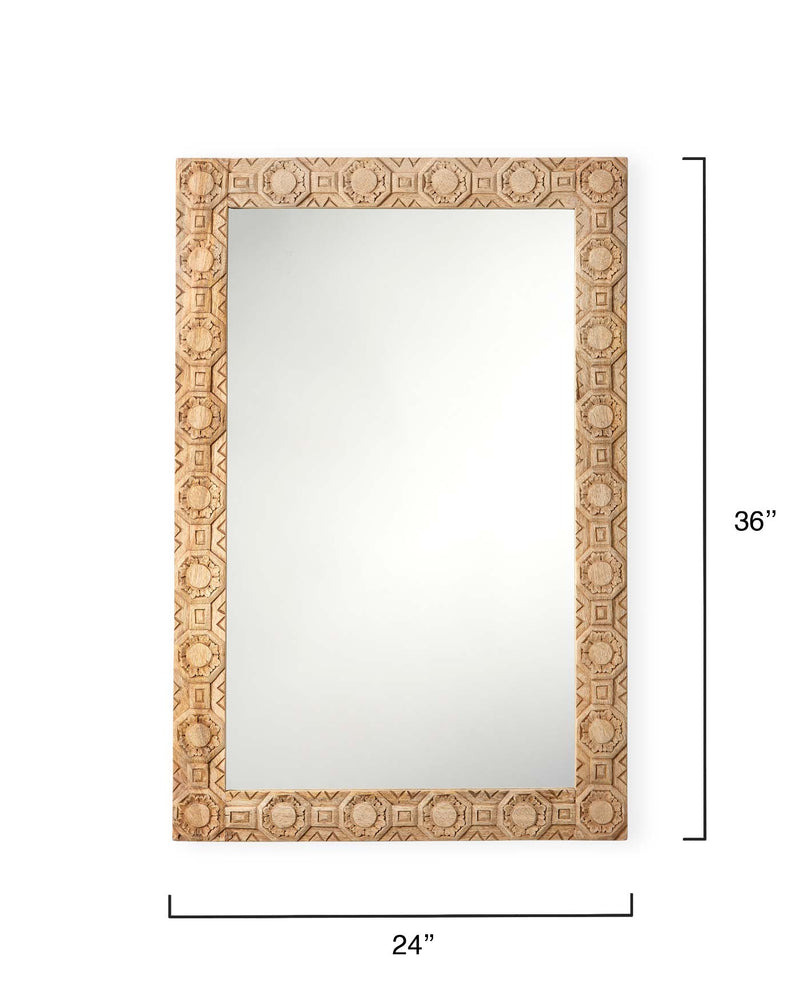 relief carved rectangle mirror