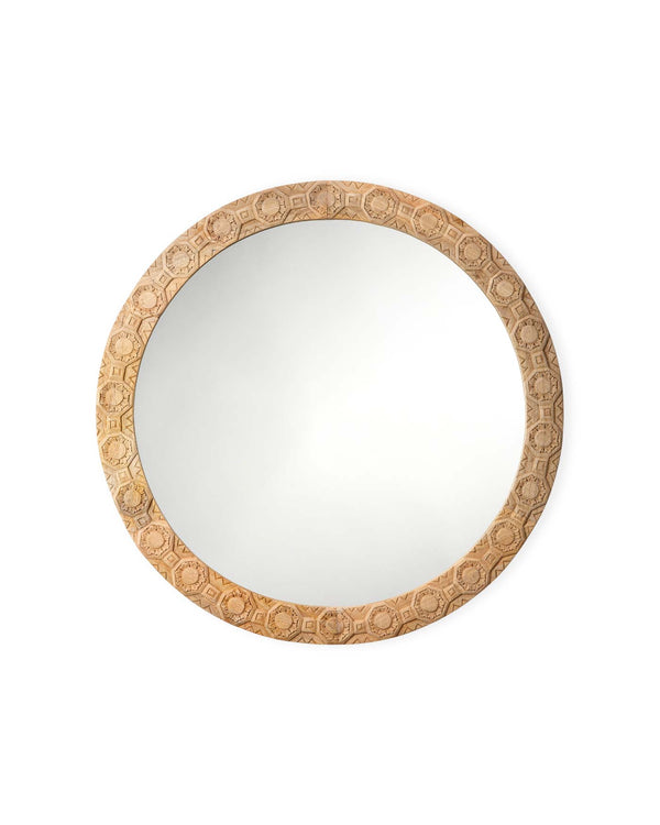 Relief Carved Round Mirror