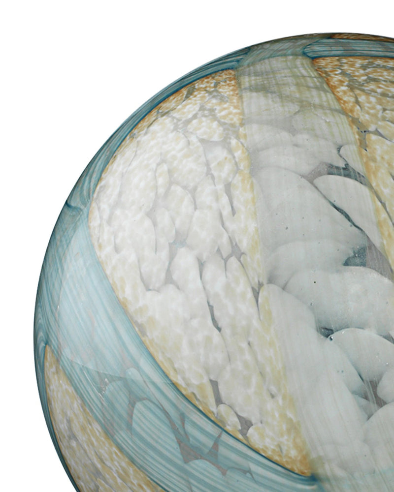 pale blue cosmos glass spheres (set of 2)