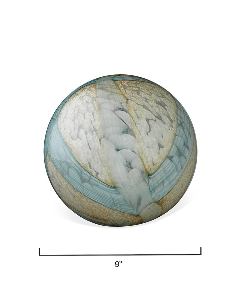 pale blue cosmos glass spheres (set of 2)
