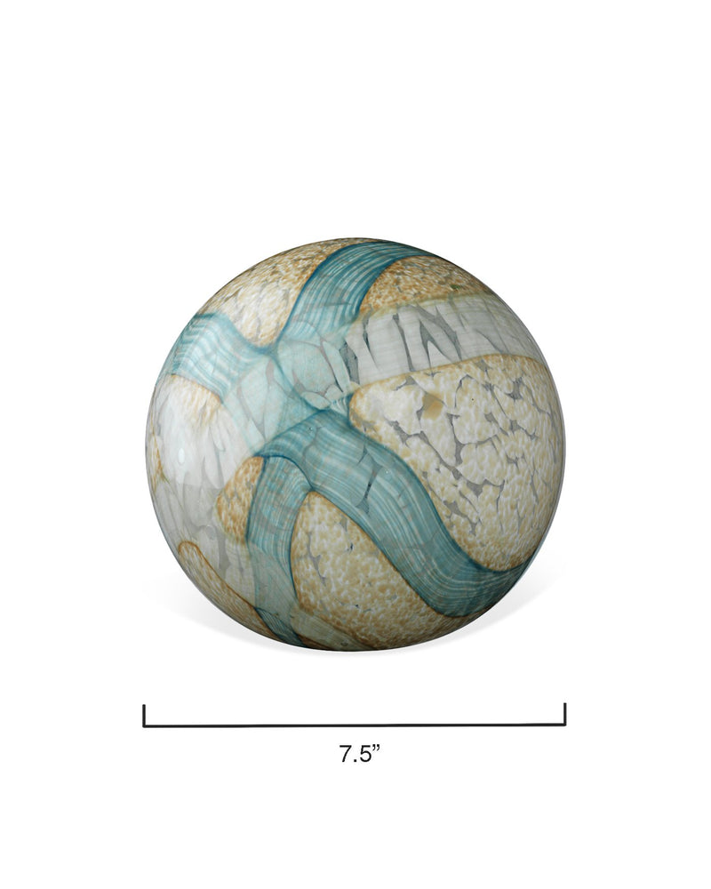 pale blue cosmos glass spheres (set of 2)