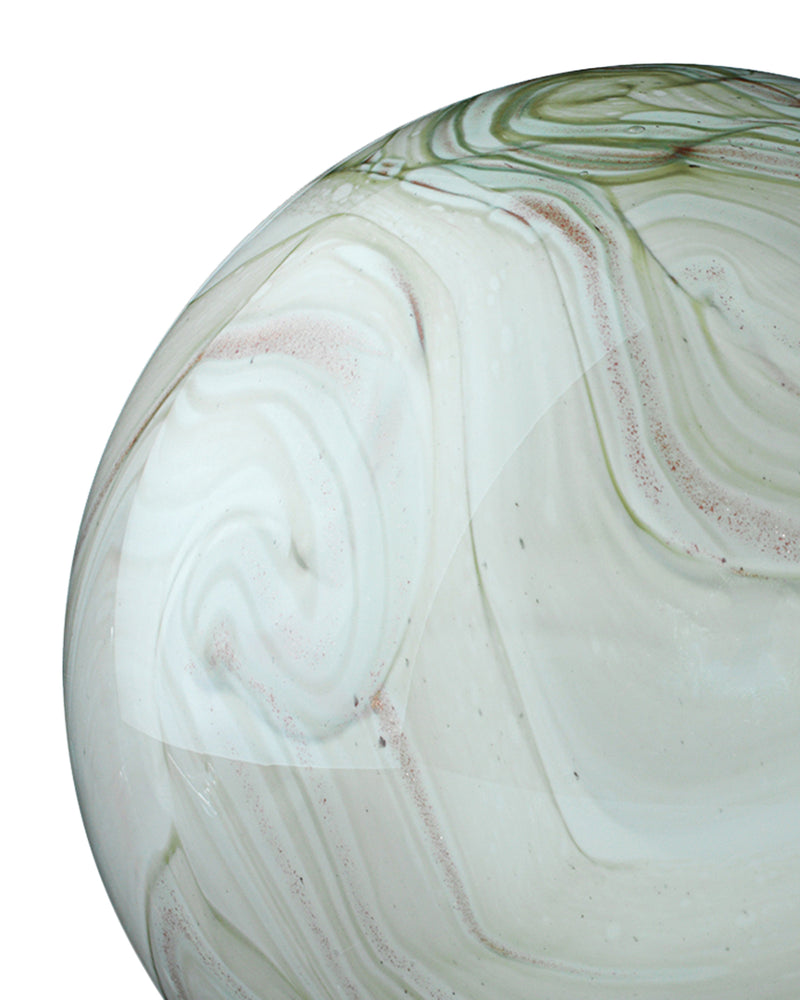 sage swirl cosmos glass spheres (set of two)