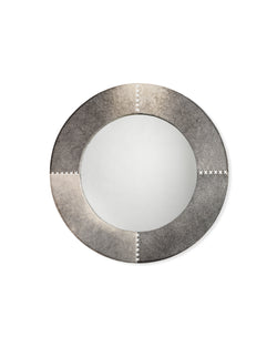 round cross stitch mirror grey hide