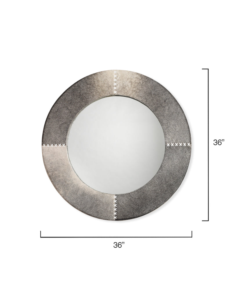 round cross stitch mirror grey hide