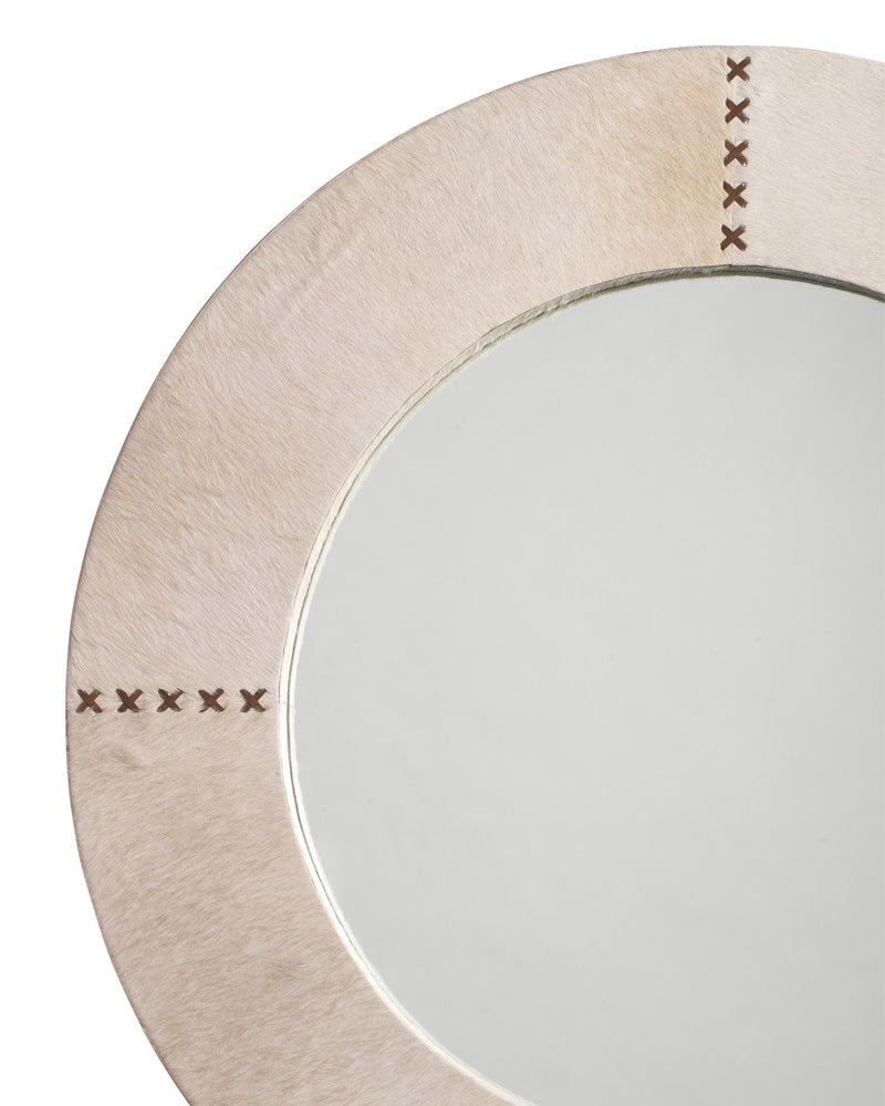 round cross stitch mirror white hide