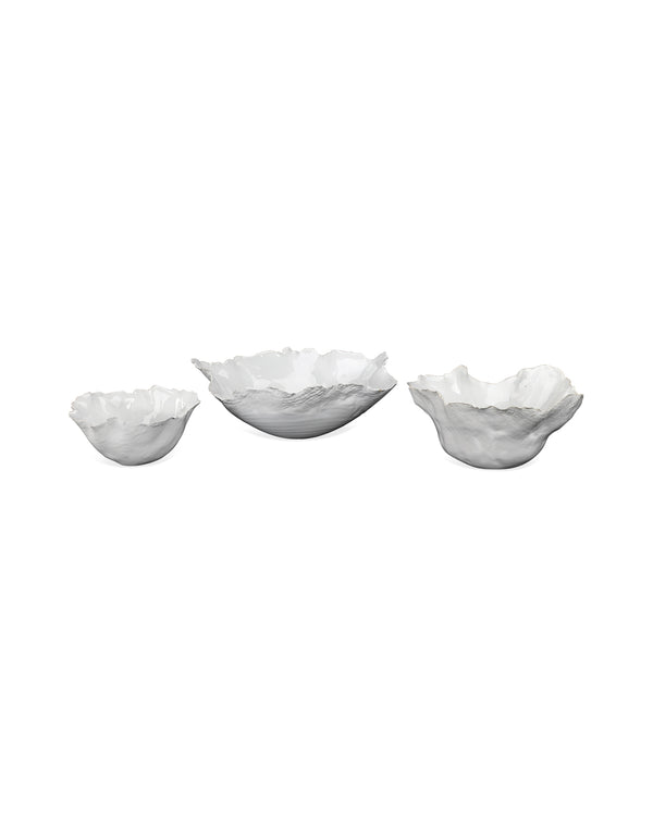 Fleur Bowls (set of three) - White