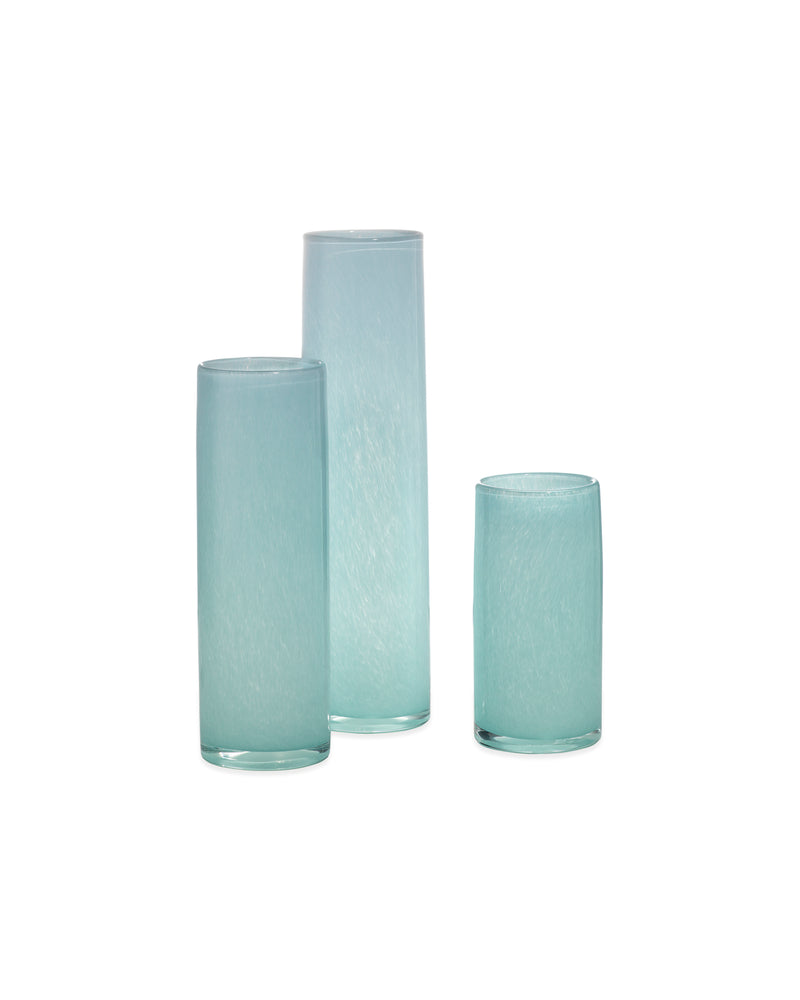 gwendolyn hand blown vases (set of 3) - blue