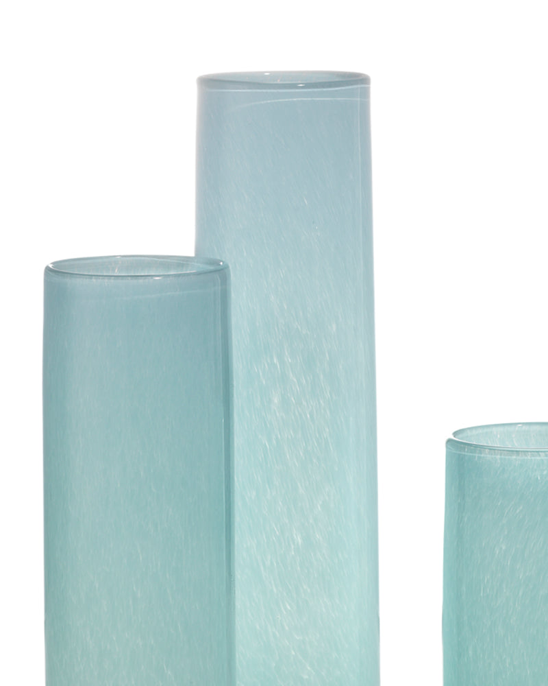 gwendolyn hand blown vases (set of 3) - blue