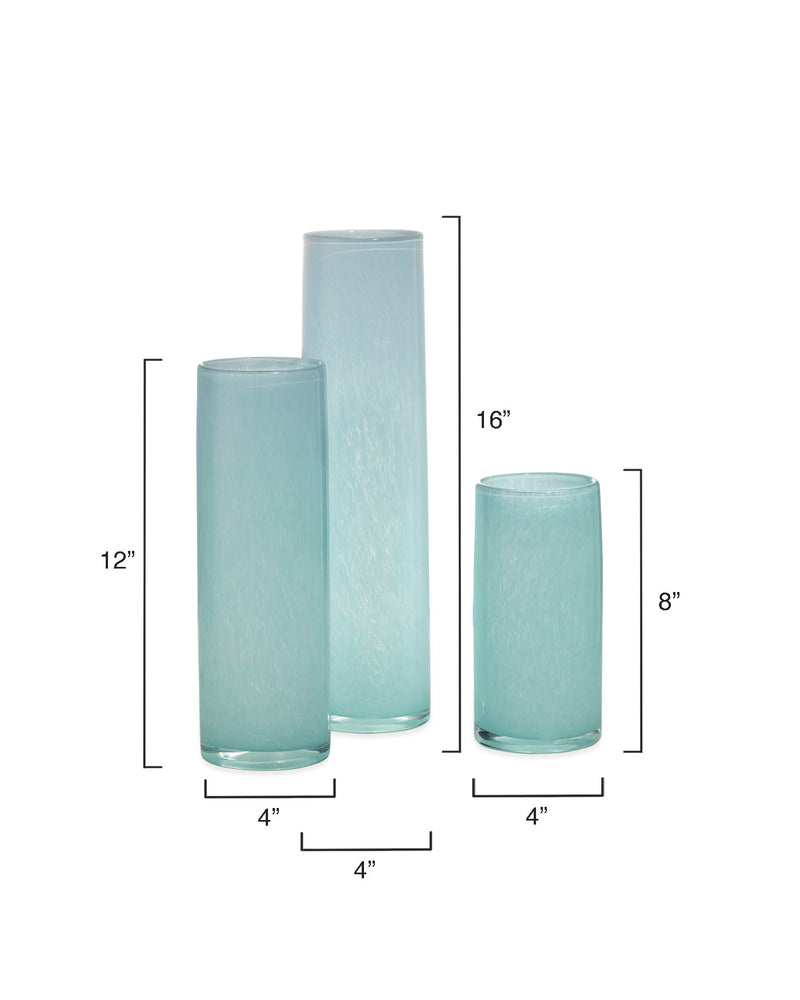 gwendolyn hand blown vases (set of 3) - blue