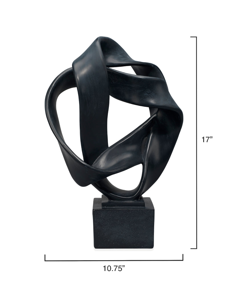 intertwined object on stand black