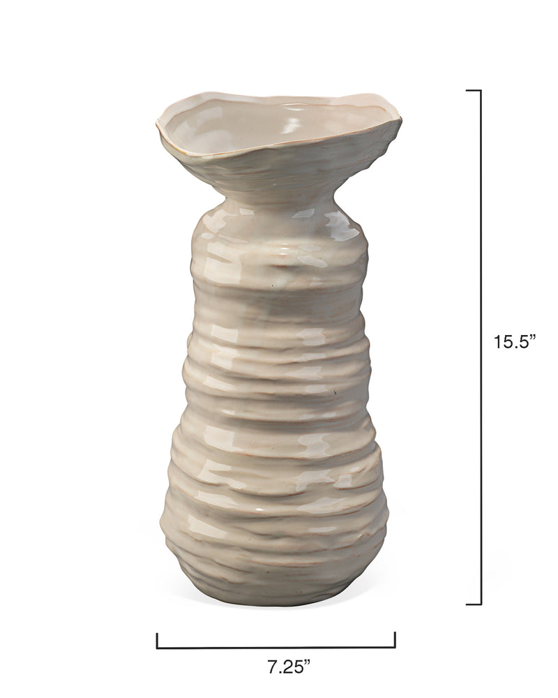 marine vase pearl cream - large