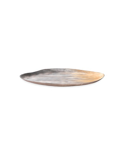 palette oval enameled tray grey