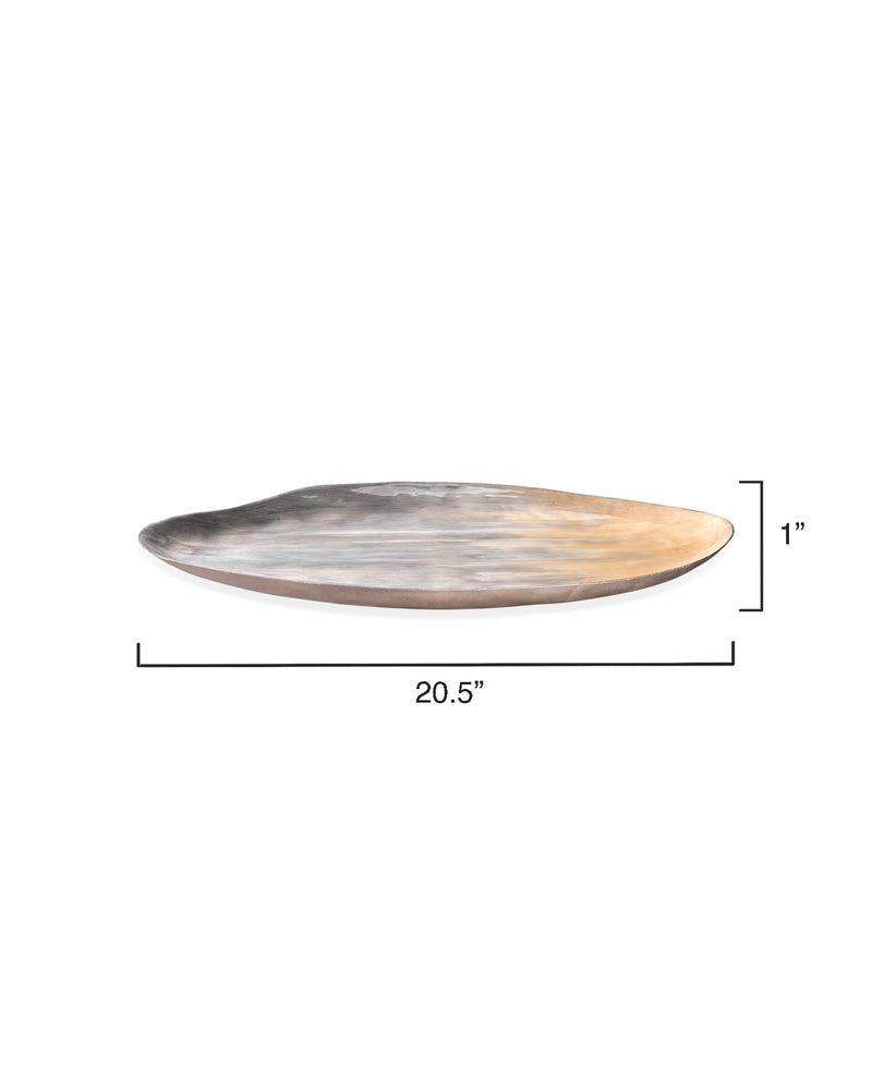 palette oval enameled tray grey