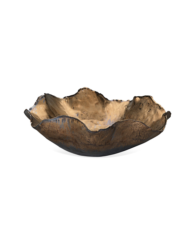 large peony bowl gold