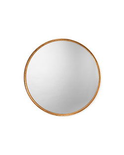 refined round mirror gold leaf