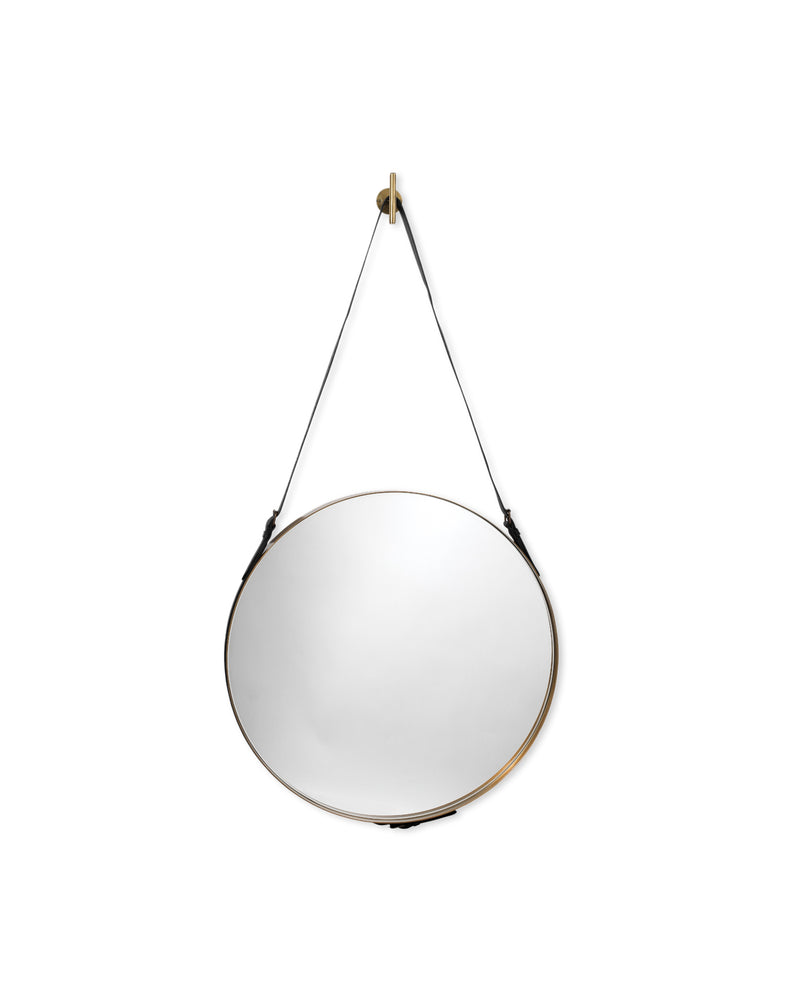 round mirror brass - large