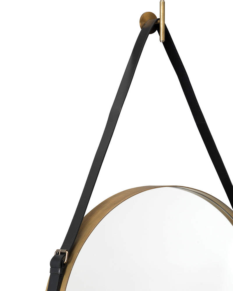 round mirror brass - large