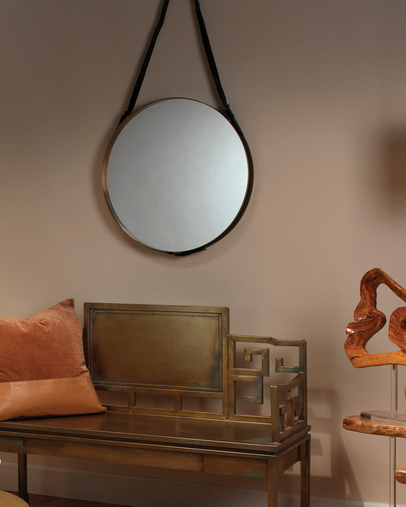 round mirror brass - large