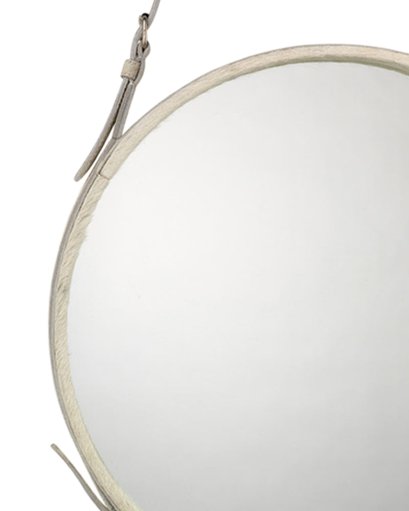 round mirror white - large