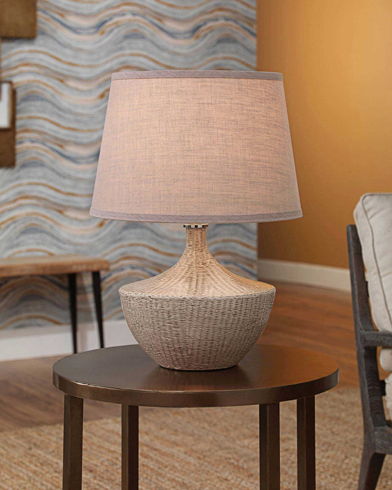 basketweave table lamp