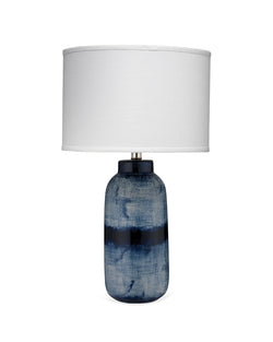 batik table lamp blue and white - large