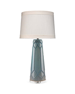 hobnail table lamp teal