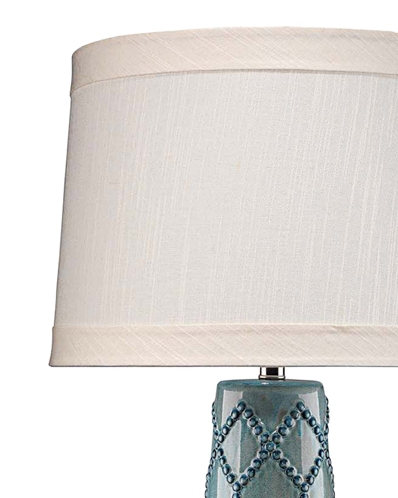 hobnail table lamp teal