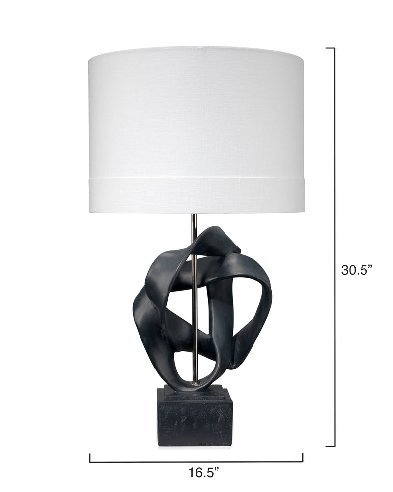 intertwined table lamp - black