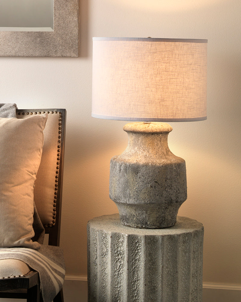 Grey wooden table lamp hotsell