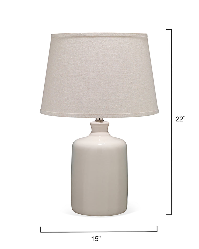 milk jug table lamp winter white