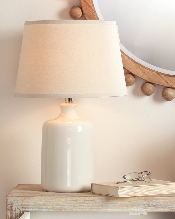 Milk Jug Table Lamp Winter White