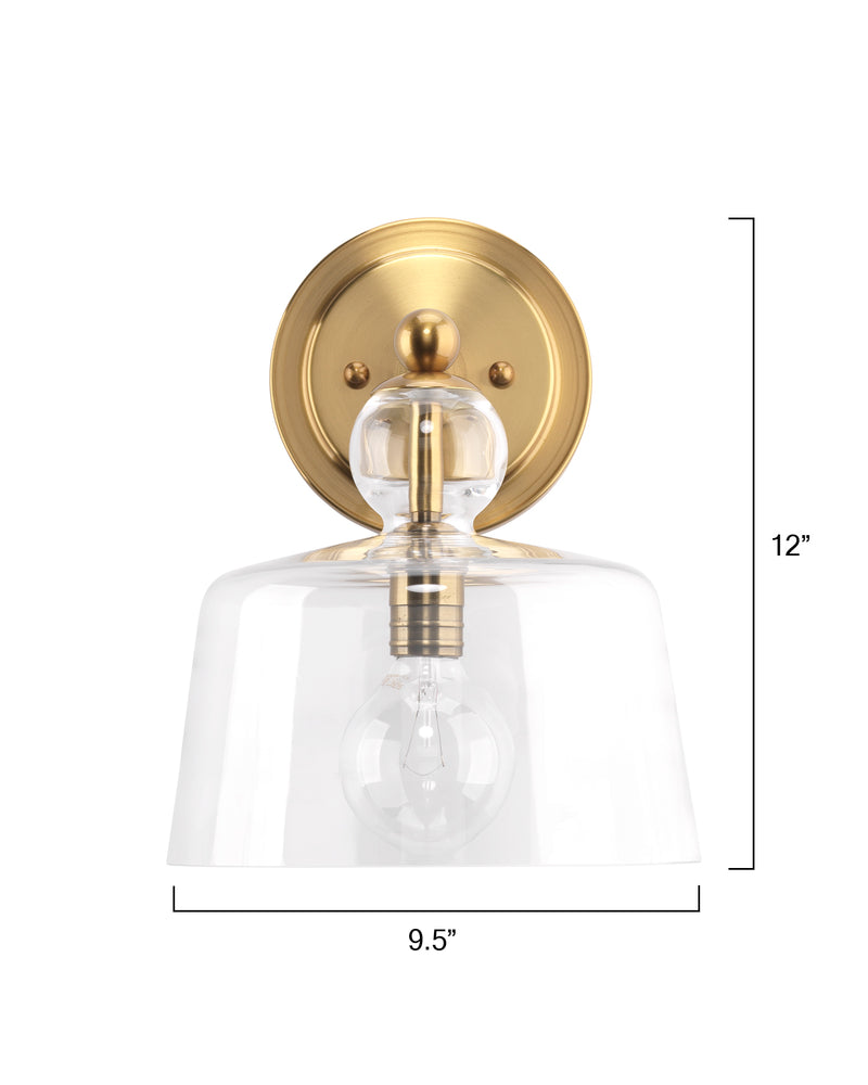 hudson wall sconce brass