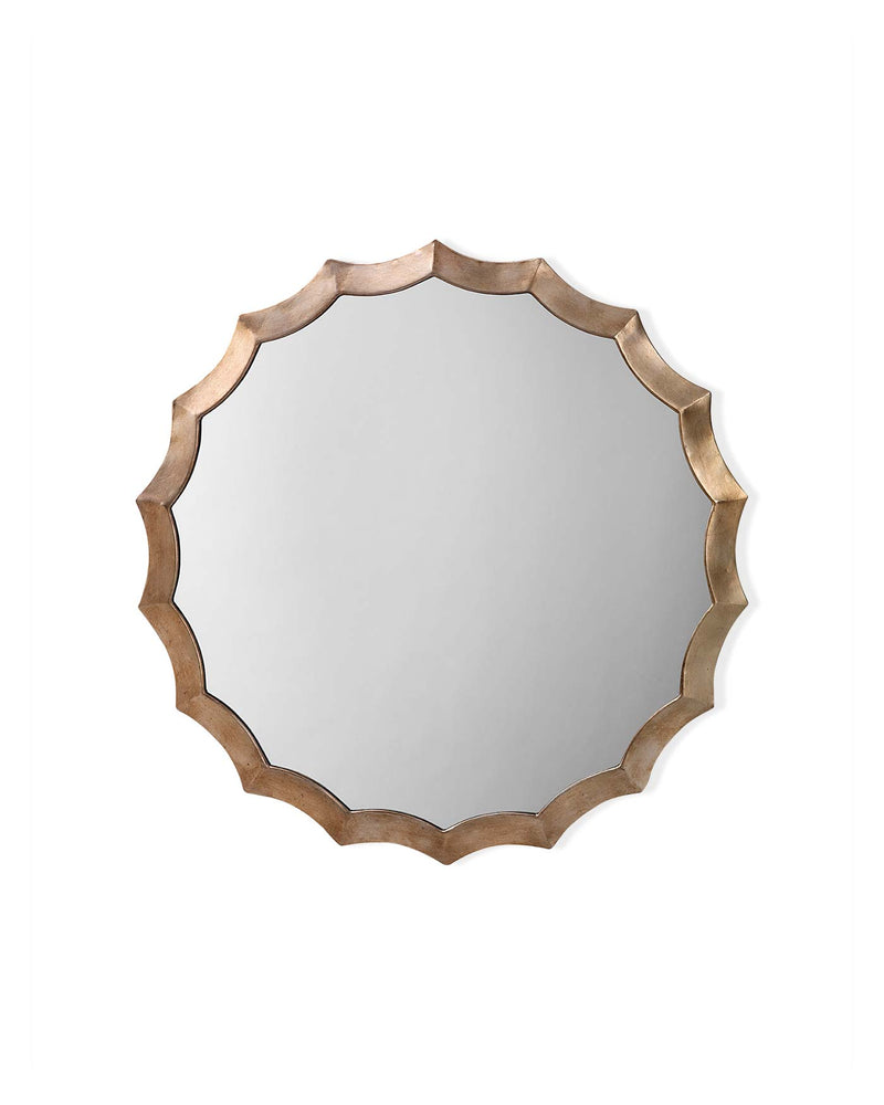 round scalloped mirror