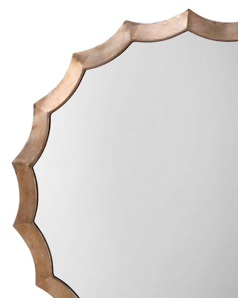 round scalloped mirror