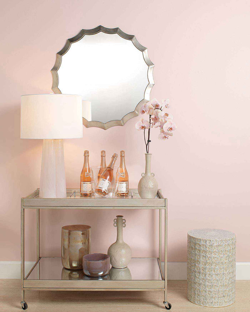 round scalloped mirror